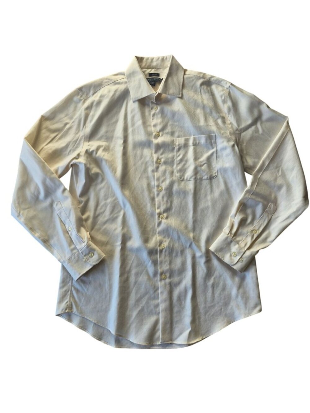 Pronto Uomo Non-Iron Modern Fit pastel yellow Long-Sleeve Shirt 16.5 36/37 Tall
